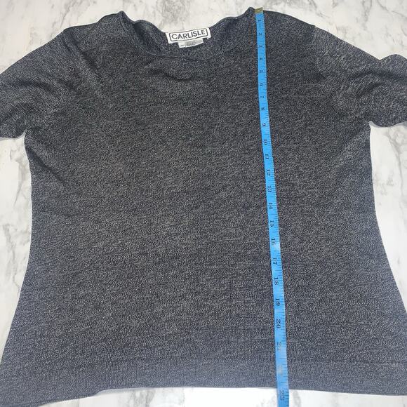 Carlisle 100% Silk Gray Top Long Sleeve Women Size M Round Neck Formal Casual - Picture 7 of 8